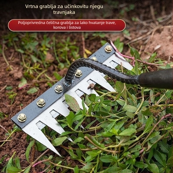 Blacksmith Bull Višenamjenski alat za uklanjanje korova — odvojiva grablja, obrada tla, vrtni kultivator, podrška prilagodbi