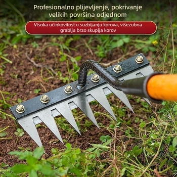Blacksmith Bull Višenamjenski alat za uklanjanje korova — odvojiva grablja, obrada tla, vrtni kultivator, podrška prilagodbi