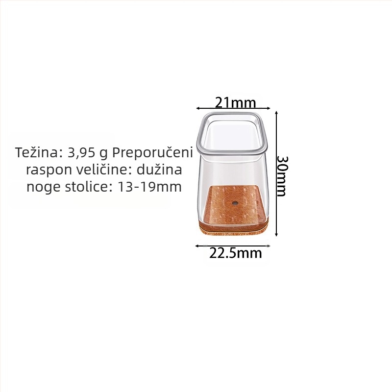 Kvadratni zaštitnici za noge stola i stolice – TPE, protuklizni, otporni na habanje, moderni jednostavan stil