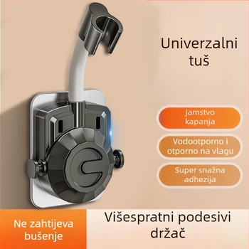 Bez bušenja, univerzalni držač tuš glave s usisnom čašom, podesivi držač za kupaonicu, ABS materijal, elektroplatinirani premaz