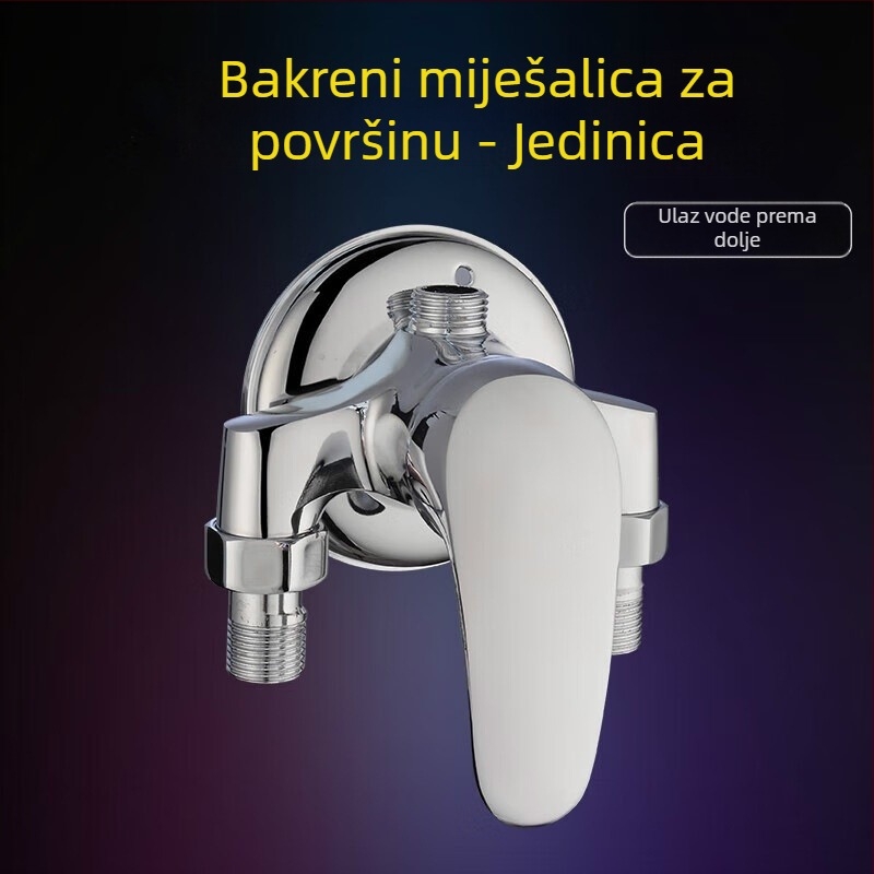 Tuš set od bakra, model H-3401; spiralni priključak; funkcije kiše i prskanja; kromirani završetak; radna temperatura 5–80°C