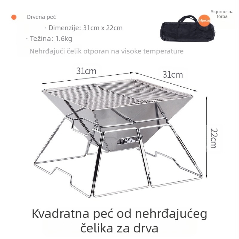Mount Rock vanjski trokutasti stalak za logor i viseće posuđe — aluminijska legura, prenosan, lagan, dvostruka upotreba