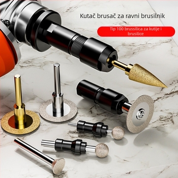 Tip 100 konverzijska glava za ravno brusilicu — čeljust 3 mm/6 mm, čelik, Xinshi Hardware