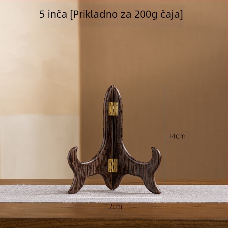 Držač za Pu'er čajni kolačić – plastični nosač s drvenim uzorom, kineski stil za izlaganje