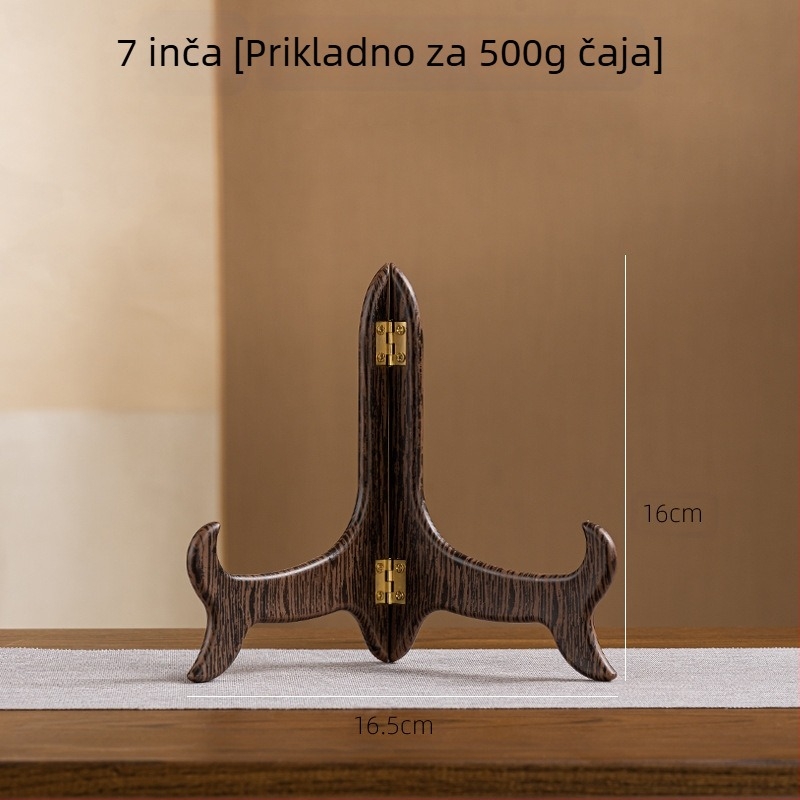 Držač za Pu'er čajni kolačić – plastični nosač s drvenim uzorom, kineski stil za izlaganje