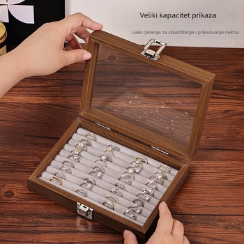 Stolna kutija za pohranu nakita od oraha, otporna na prašinu, moderni minimalistički dizajn, kapacitet 1 L