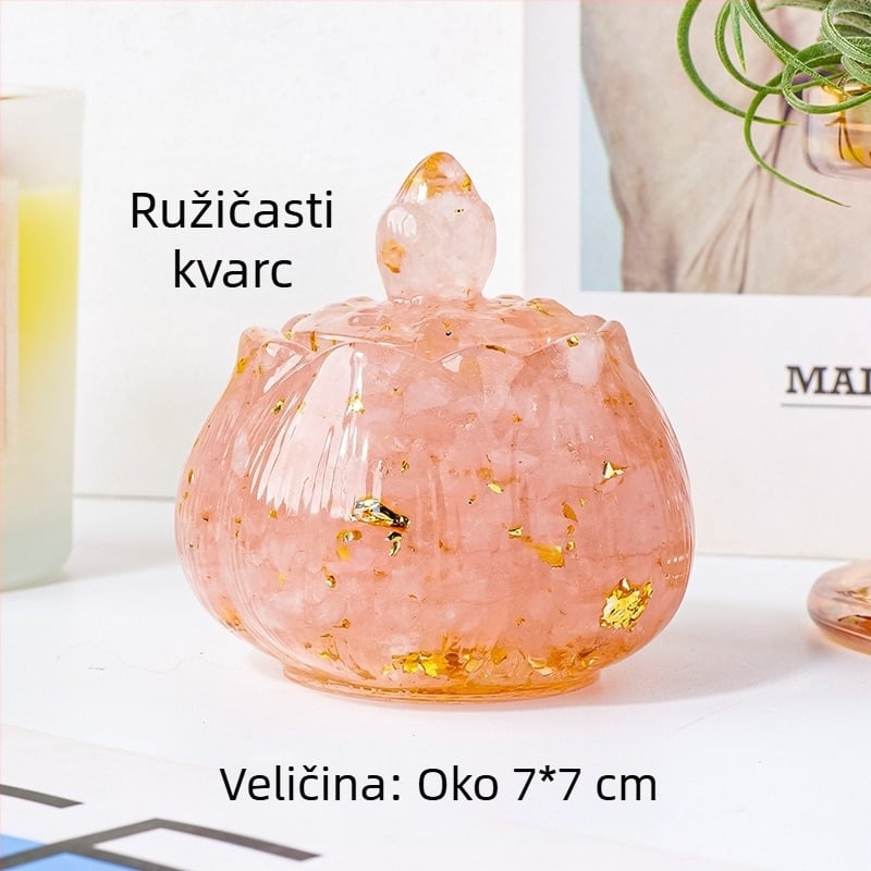 Apeng Crystal lotus zdjela od epoksidne smole s drobnim kristalom, kristalna dekoracija za ukrašavanje i skladištenje, demagnetizirajuća zdjela