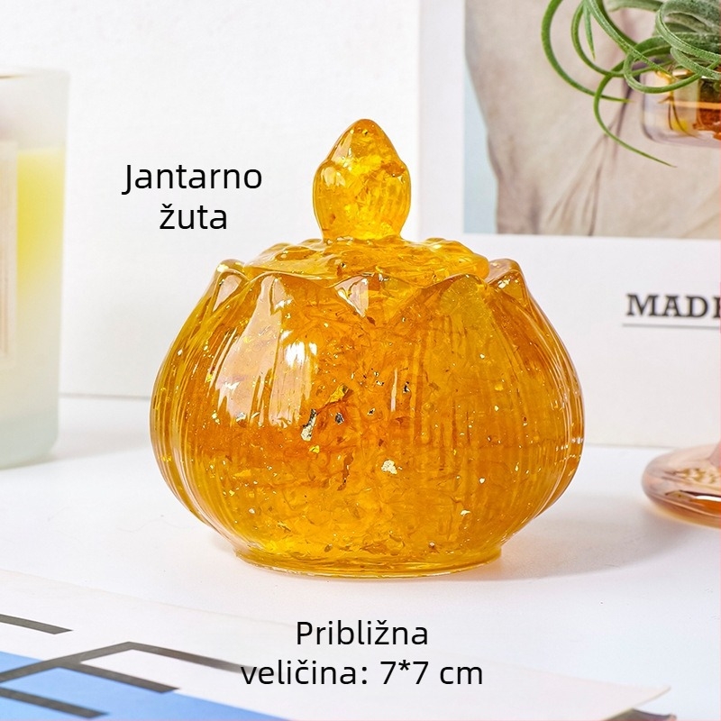 Apeng Crystal lotus zdjela od epoksidne smole s drobnim kristalom, kristalna dekoracija za ukrašavanje i skladištenje, demagnetizirajuća zdjela