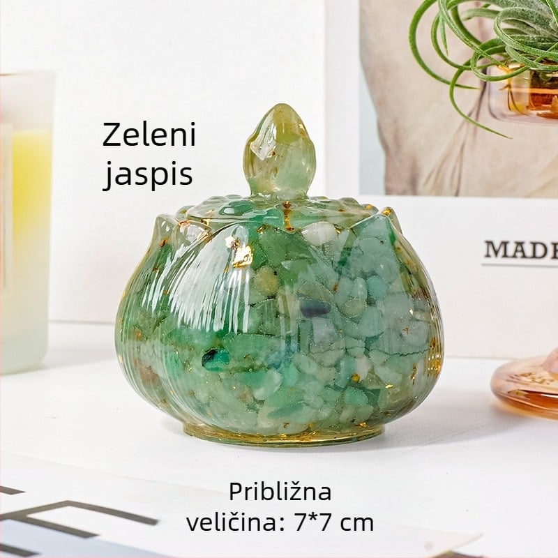 Apeng Crystal lotus zdjela od epoksidne smole s drobnim kristalom, kristalna dekoracija za ukrašavanje i skladištenje, demagnetizirajuća zdjela