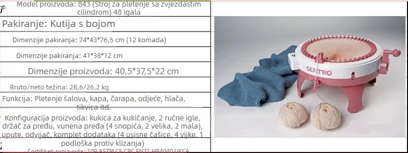 48-iglena ručna pletena mašina za šal — dječja DIY igračka, plastični materijal