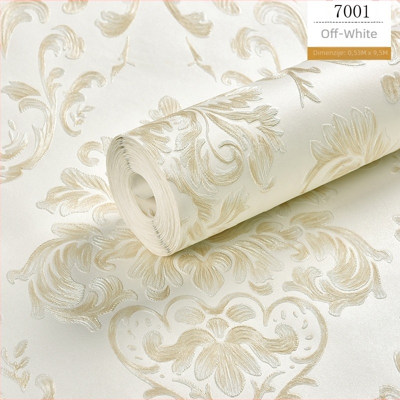 Europski stil 3D damaska netkane tapete za spavaću sobu i dnevni boravak, pozadina za TV, otisnuti uzorak, luksuzan dizajn