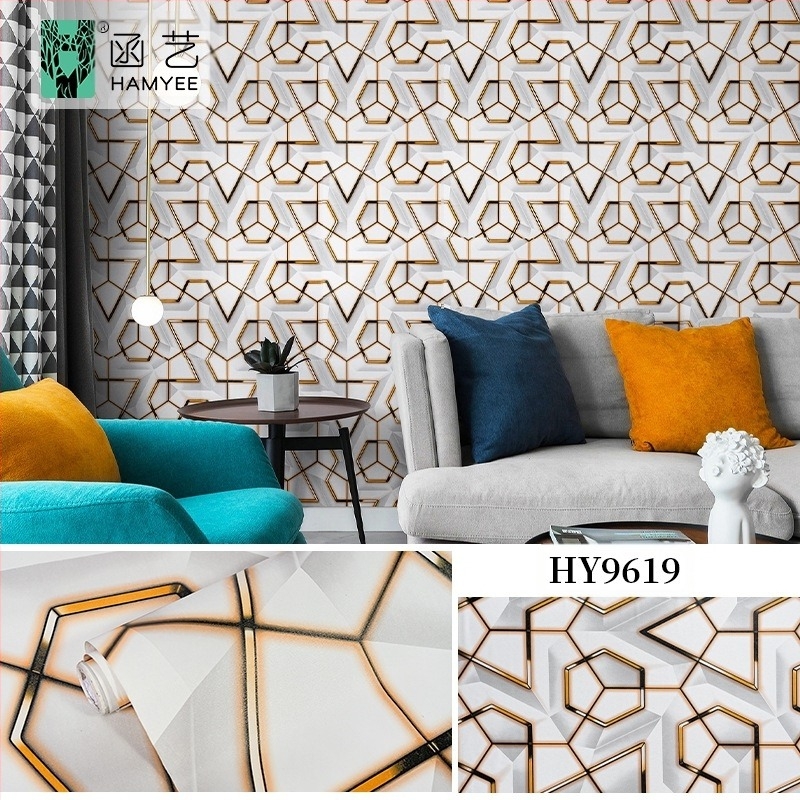 Samoljepljive 3D geometrijske tapete, PVC materijal, PVC sloj, poseban dekorativni stil, lagani luksuz