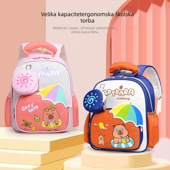 Ruksak s kapibarom za djecu 3–9 godina: lagani najlonski školski ruksak s prozračnom i izdržljivom tkaninom te zakrivljenim naramenicama
