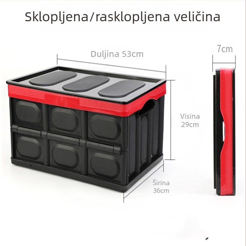 Sklopiva kutija za prtljažnik automobila – 55L, vodootporna, višefunkcionalni unutarnji organizator