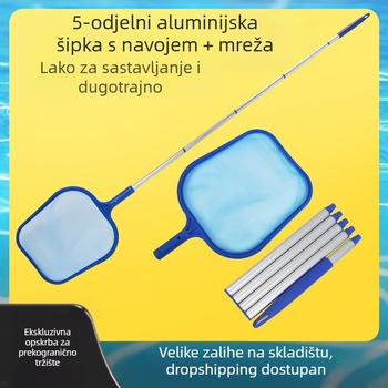 Mreža za čišćenje bazena za lišće s 5-segmentnom aluminijskom šipkom, odvojiva, model PJ0971
