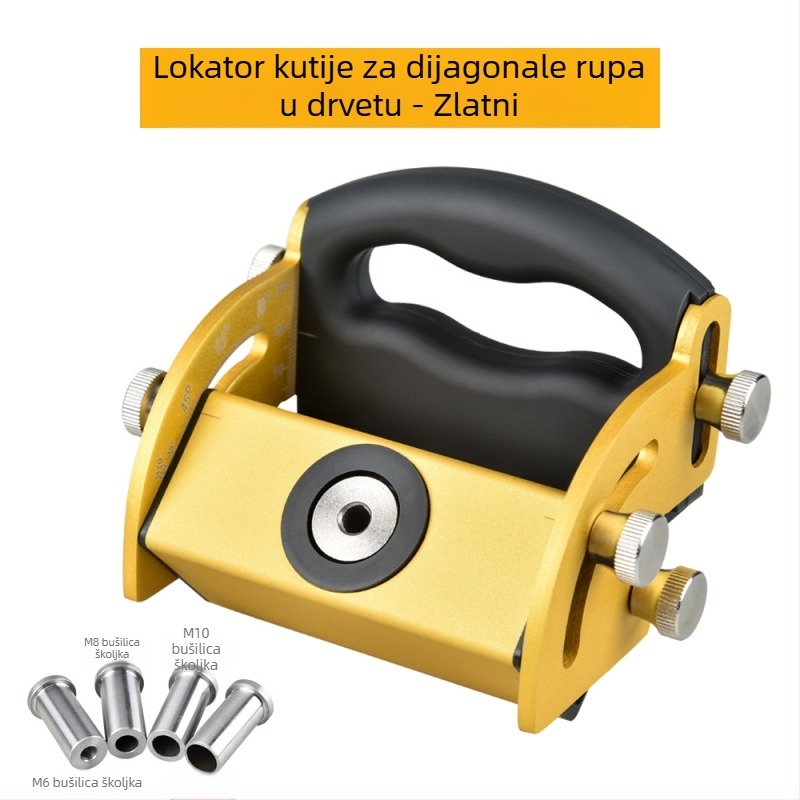 Set za lociranje rupa od aluminijske legure za drvene radove (4 kom) – nagibni lokator rupa, crtac srednje linije, alat za ugradnju drvenih spojeva