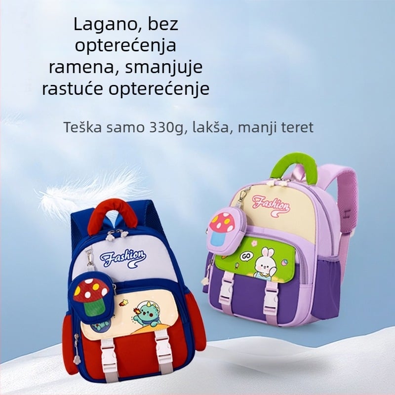 Školska torba za vrtić od najlona, s naramenicama s zraka, otporna na habanje, uzorak životinja