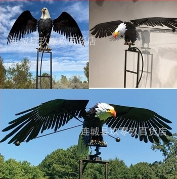 Dekoracija za vrt s pticama, metal, štancanje, stil životinja, polu‑ručna proizvodnja, logo otisnut
