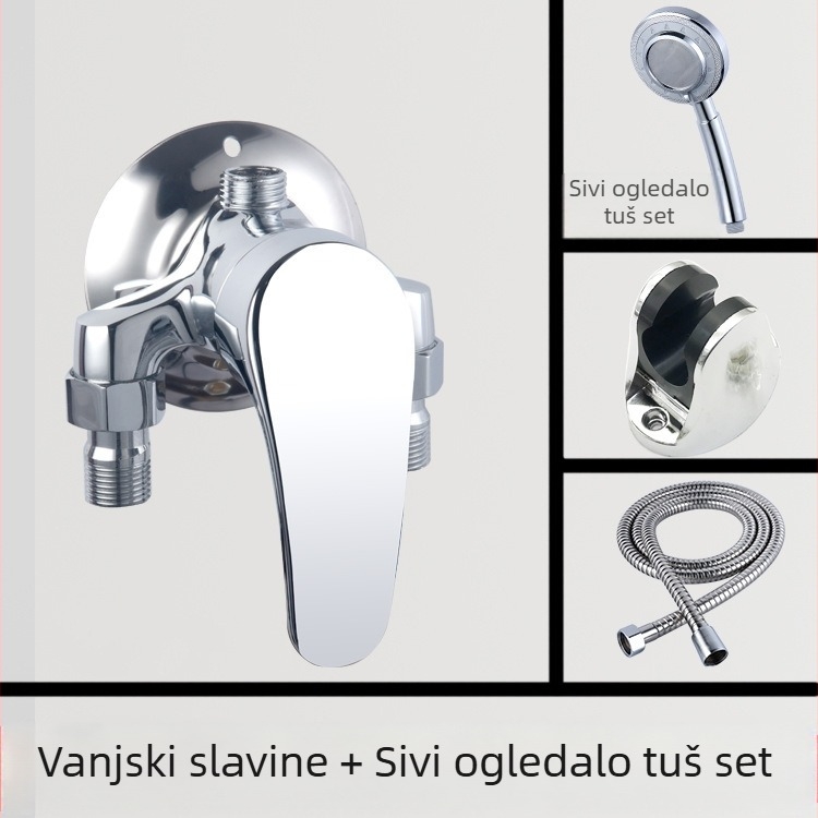 Površinski montirani trokutasti tuš-miješalica za toplu i hladnu vodu – raspon 0–90°C, radni tlak 1,6 MPa, protok 10 L/min