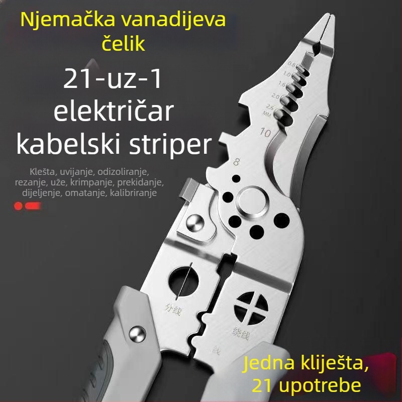 21-in-1 višenamjenske kliješta za skidanje izolacije žica – električarska alat industrijske klase za odizoliranje i krimpanje