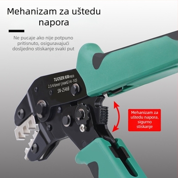 Topson Kliješta za obmaz s mehanizmom zatezanja – cijevnog tipa za gole terminale, visoko ugljična čelika, težina 0.38