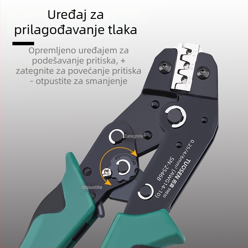 Topson Kliješta za obmaz s mehanizmom zatezanja – cijevnog tipa za gole terminale, visoko ugljična čelika, težina 0.38