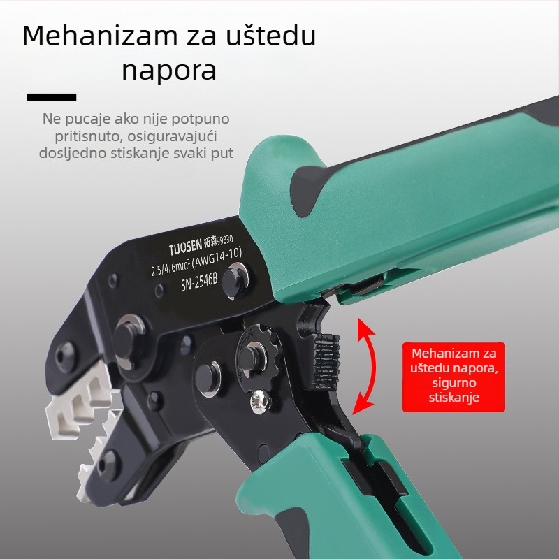 Topson Kliješta za obmaz s mehanizmom zatezanja – cijevnog tipa za gole terminale, visoko ugljična čelika, težina 0.38