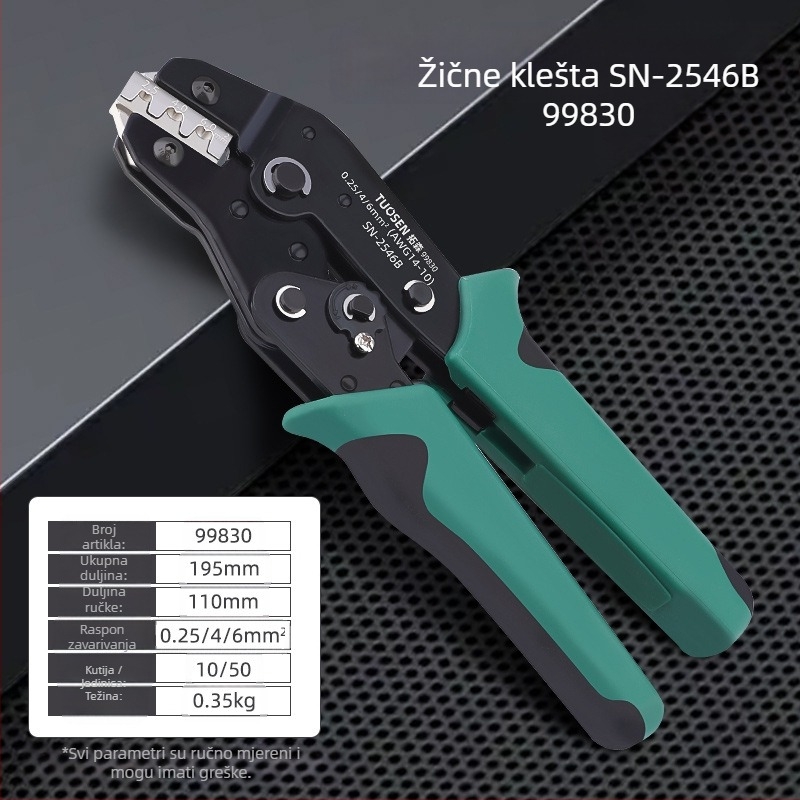 Topson Kliješta za obmaz s mehanizmom zatezanja – cijevnog tipa za gole terminale, visoko ugljična čelika, težina 0.38