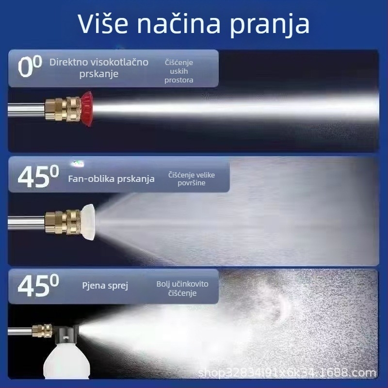Jinbodi bežični sustav za pranje automobila, prijenosno visokotlačno prskanje s litijskom baterijom, 30 bar, domet prskanja 6 m, pogodan za pranje automobila, zalijevanje biljaka i prskanje pesticida