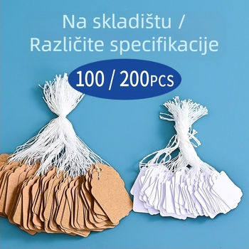 Etikete za cijenu od kraft papira s užetom, offset tisak, prilagodljive, za supermarket