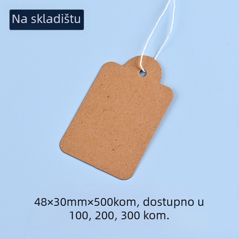 Etikete za cijenu od kraft papira s užetom, offset tisak, prilagodljive, za supermarket