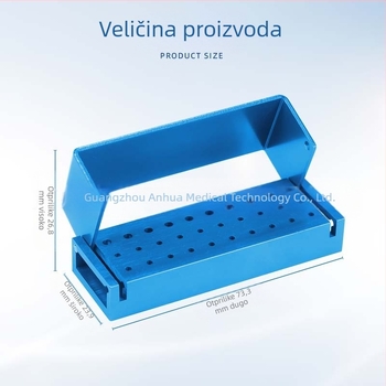 Metalna kutija za dezinfekciju stomatskih instrumenata s 30 rupa, otvoreni dizajn skladišta