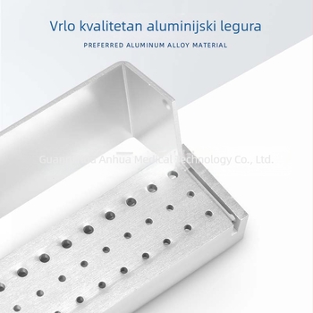 Metalna kutija za dezinfekciju stomatskih instrumenata s 30 rupa, otvoreni dizajn skladišta