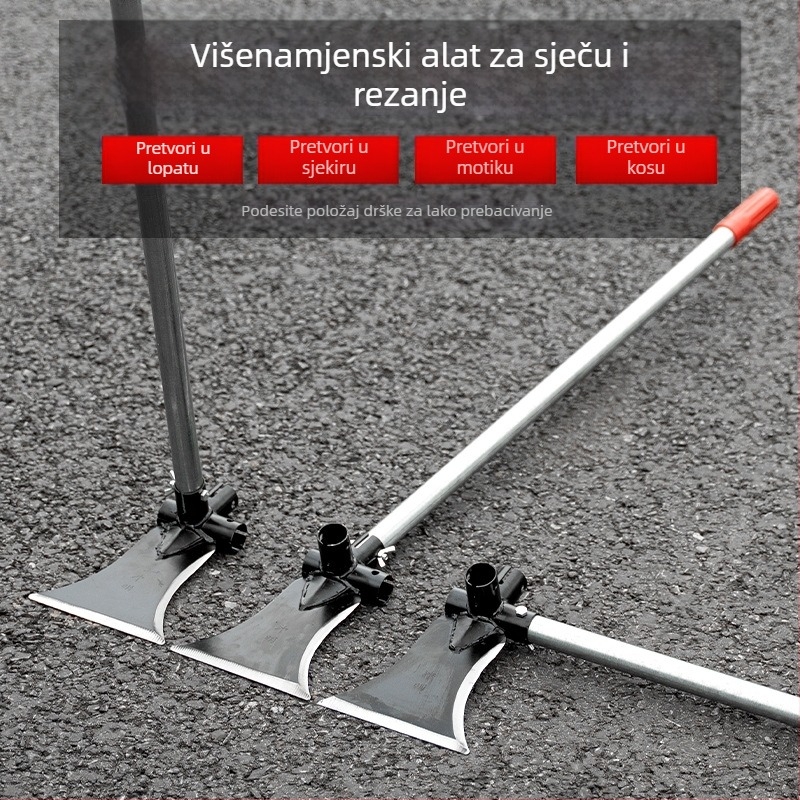 Višenamjenska lopata-kosa od visokog manganskog čelika; za sječu, rezanje i kopanje; za vanjsku upotrebu; model: Višenamjenska lopata-kosa