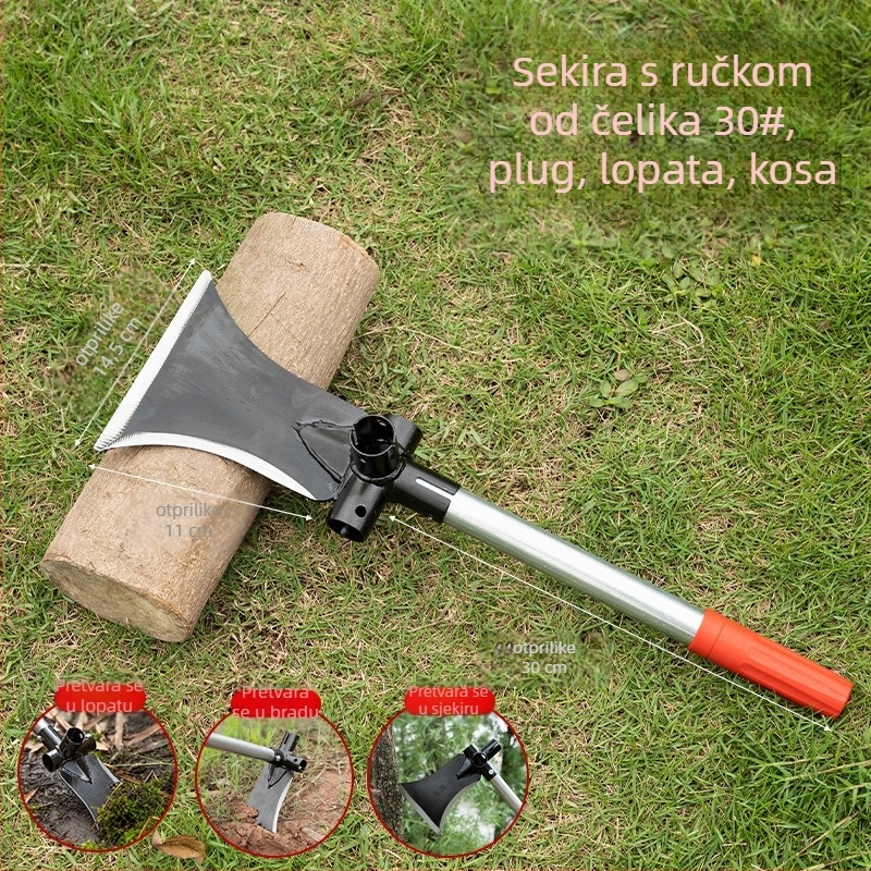 Višenamjenska lopata-kosa od visokog manganskog čelika; za sječu, rezanje i kopanje; za vanjsku upotrebu; model: Višenamjenska lopata-kosa