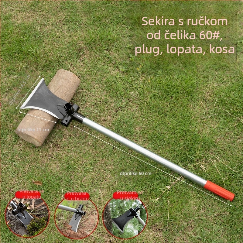 Višenamjenska lopata-kosa od visokog manganskog čelika; za sječu, rezanje i kopanje; za vanjsku upotrebu; model: Višenamjenska lopata-kosa