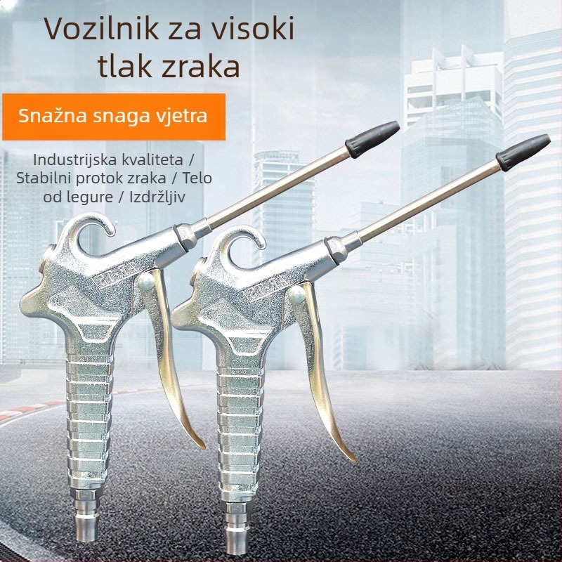 Aluminijski legirani pneumatski pištolj za sušenje prašine - Model 011, Maksimalni tlak 12 kg, Težina 0,3 kg, Radno sredstvo: komprimirani zrak