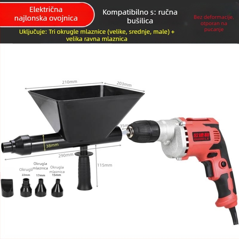 Električni pištolj za cementno fugiranje vrata i prozora – potpuno automatski uređaj za cementni mort