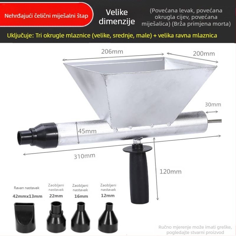 Električni pištolj za cementno fugiranje vrata i prozora – potpuno automatski uređaj za cementni mort