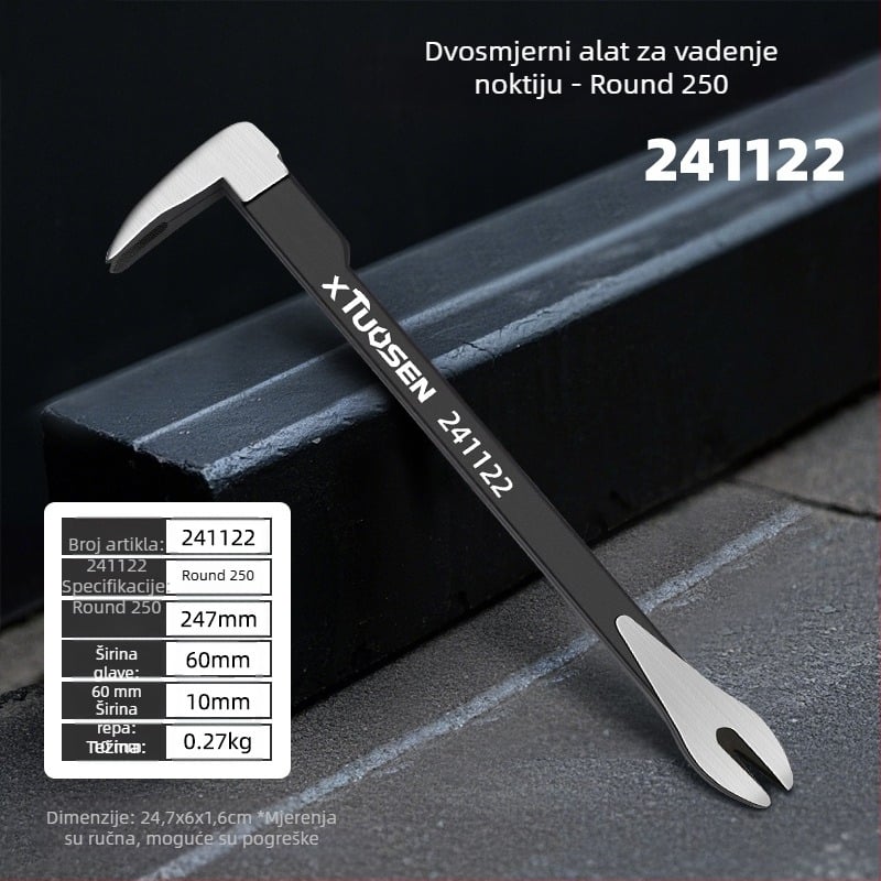 xTuosen Dvostrani izvlačivač noktiju – horn nail remover, karbonsko čelik, stolarija, kućna uporaba