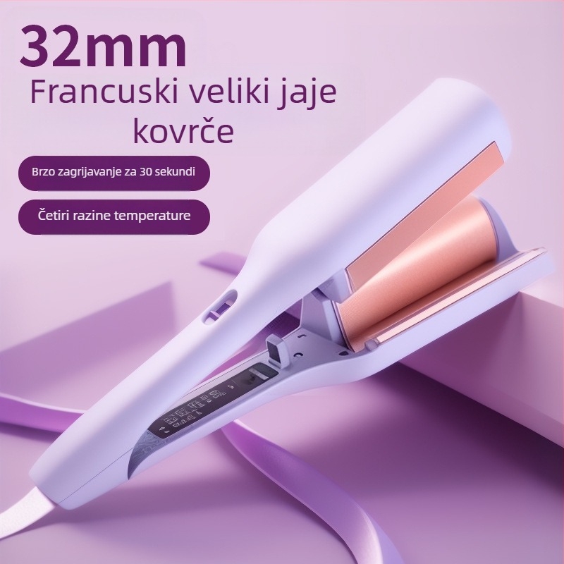 Automatski uvijač za kosu u obliku jajeta – tri u jednom, keramička cijev, termostatska kontrola, pogodna za mokru i suhu kosu, 25–39W