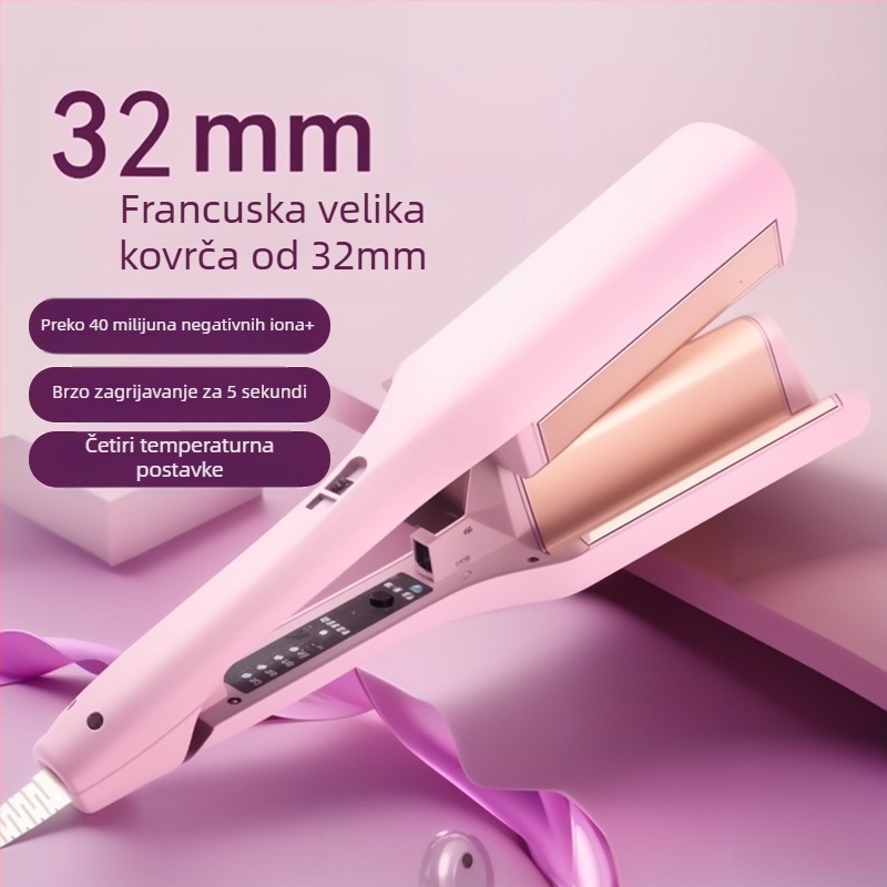 Automatski uvijač za kosu u obliku jajeta – tri u jednom, keramička cijev, termostatska kontrola, pogodna za mokru i suhu kosu, 25–39W