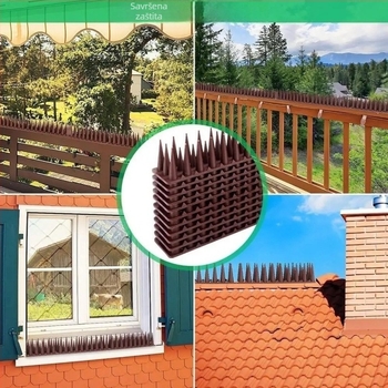 Plastične iglice za otjerivanje ptica, 12 komada, materijal PP, za balkon i dvorište, otjerivanje ptica i mačaka