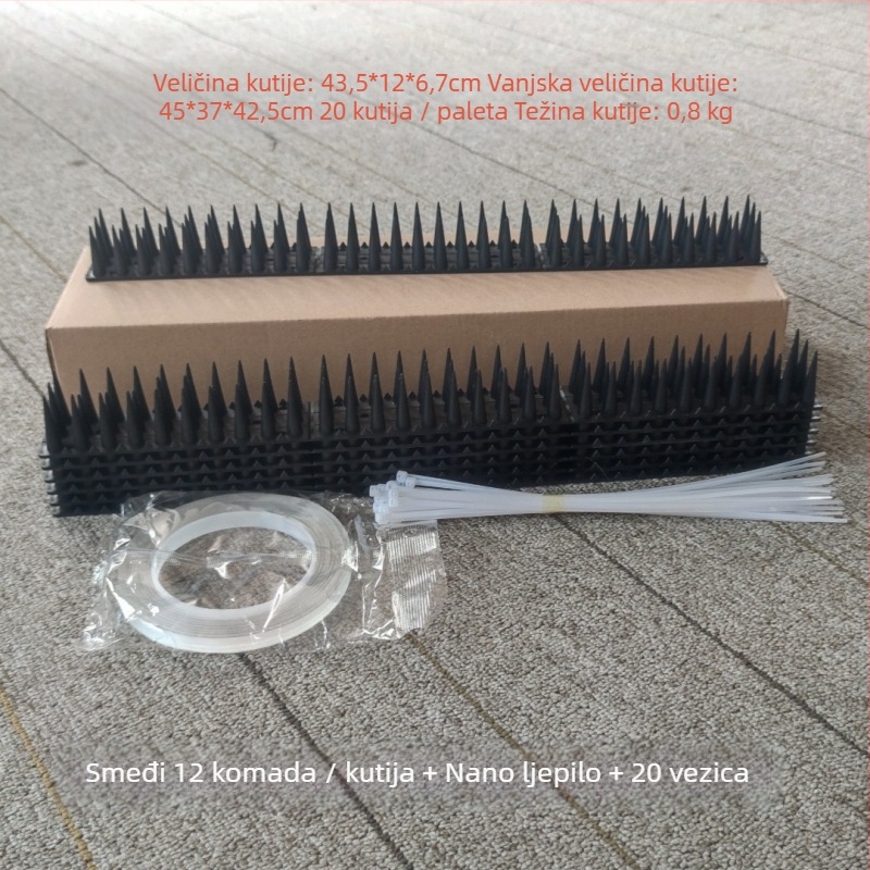 Plastične iglice za otjerivanje ptica, 12 komada, materijal PP, za balkon i dvorište, otjerivanje ptica i mačaka