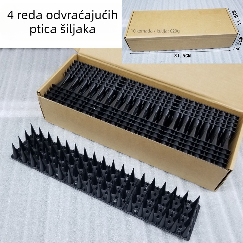 Plastične bodlje za odbijanje ptica, model MZK019-30, PP, anti-krađa, anti-penjanje, anti-ptice, anti-mačka, za balkon/terasu, brend MZK