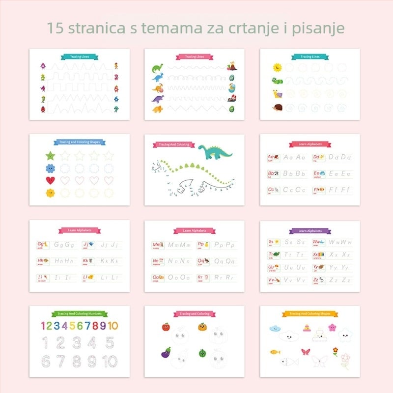 Montessori interaktivna knjiga za djecu — papirni materijal; prilagodljivo po crtežima; uzrast 4–6 godina; ilustrirana knjiga za rano obrazovanje