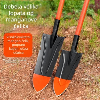 Poljoprivredna lopata za vrt i vanjske radove — mangan čelik, za kopanje korijena drveća, tla i rovova