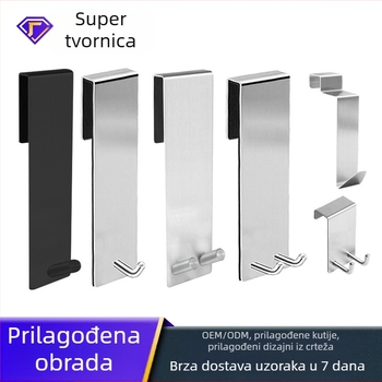 Vješalica za kupaonu od nehrđajućeg čelika 304 za staklena vrata, stražnji način montaže bez bušenja, odvojiva metalna vješalica s jednim kukom, nosivost 5 kg, moderni minimalistički dizajn