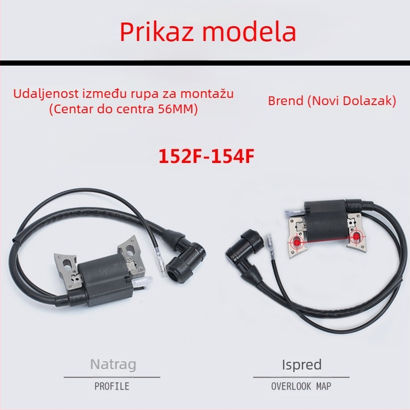 Zapalna zavojnica za motore 168F/170F/188F/190F — kompatibilna s benzinskim generatorom 2–8 kW, pumpom vode za kultivator, visokotlačni komplet