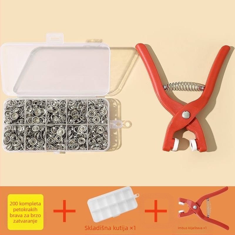 Set za ugradnju kopči s pet kandži - ručne kliješta za pritiskanje bez šivanja - za casual hlače - višenamjenska skrivena kopča